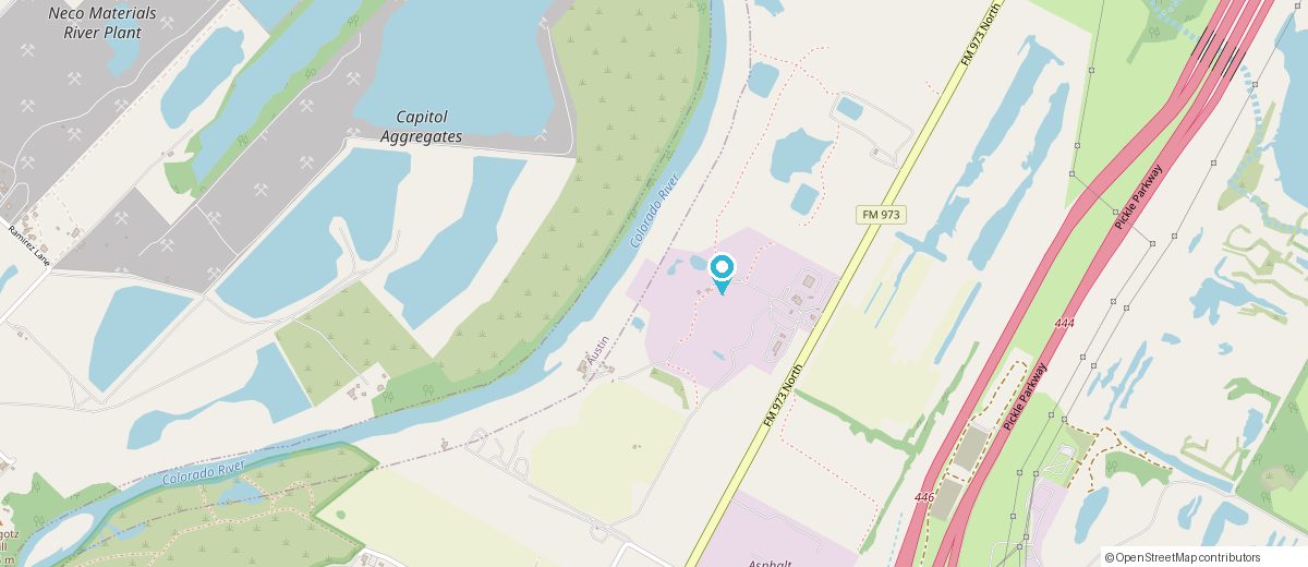 Map showing Modern Diesel at 2900 N FM 973, Austin, TX 78725